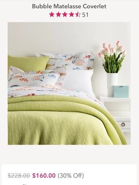 Annie selke Bubble Coverlet -citrus queen